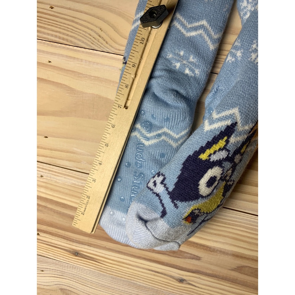 Bluey Slipper Socks Unisex‎ OS Blue Knit Sherpa Lined Non-Slip Gripping Cartoon - Picture 6 of 9